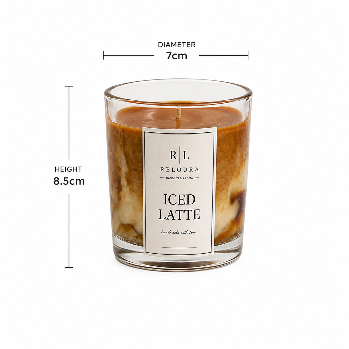RELOURA Iced Latte Coffee Candle – close-up view