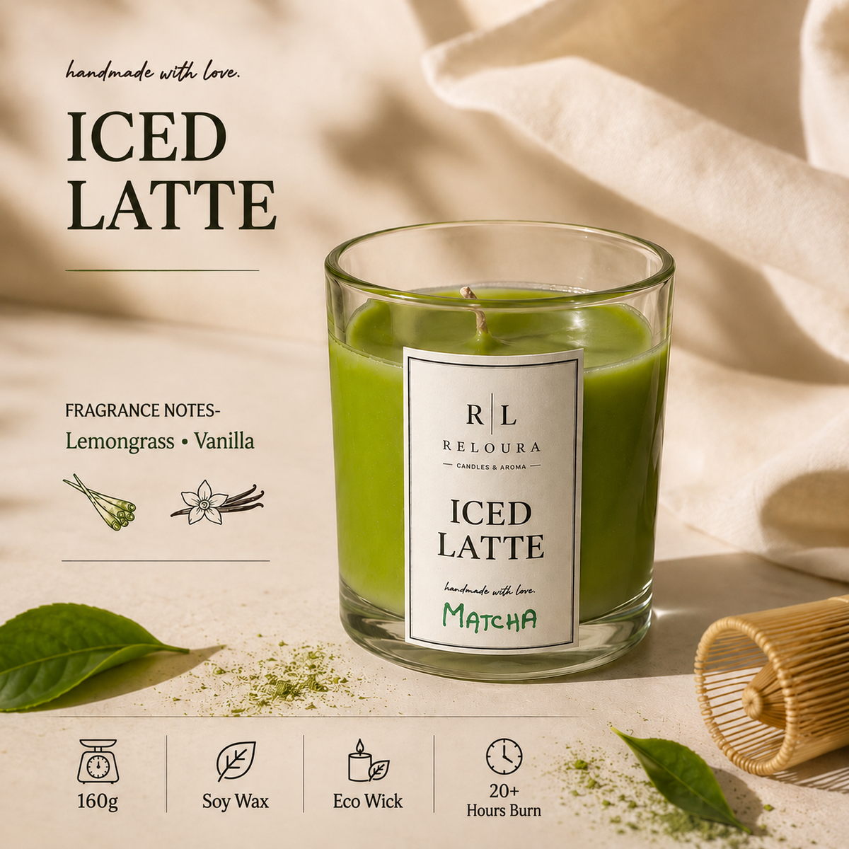 RELOURA Iced Latte Matcha Candle – additional view